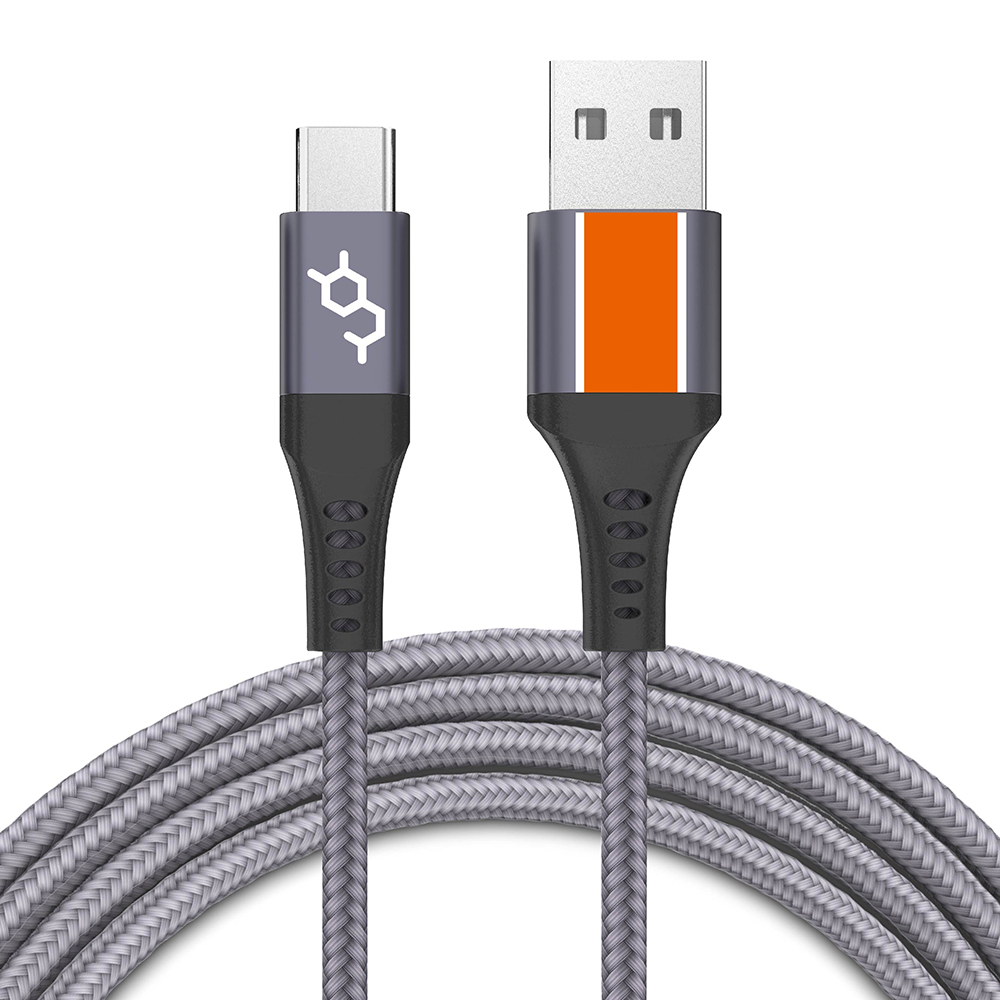 ナイロン編組 USB-C 高速充電 & 同期ケーブル, 4ft. /120cm, 最も耐久性のある構造